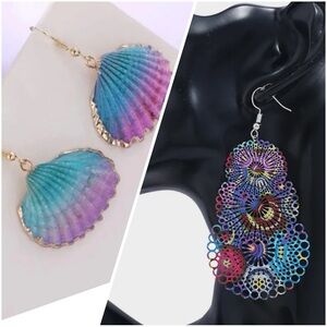 2 Pairs of Colorful Earrings